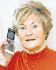 elderly woman with phone